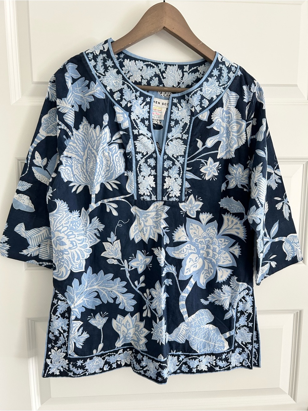 Gretchen Scott Floral Blouse Blue Size S
